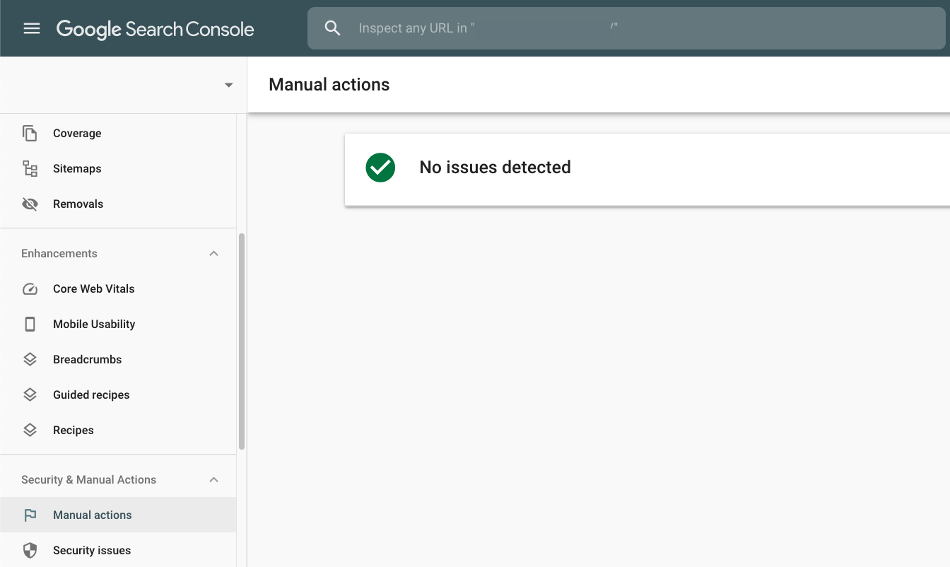 Manual Actions Google Search Console